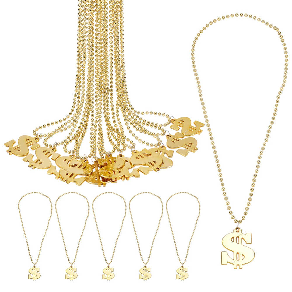 32pcs-necklaces-fake-gold-chain-90s-hip-hop-jewelry-costumes-outfit-kit-plastic-dollars-sign-cap-jewelry-rapper-accessories