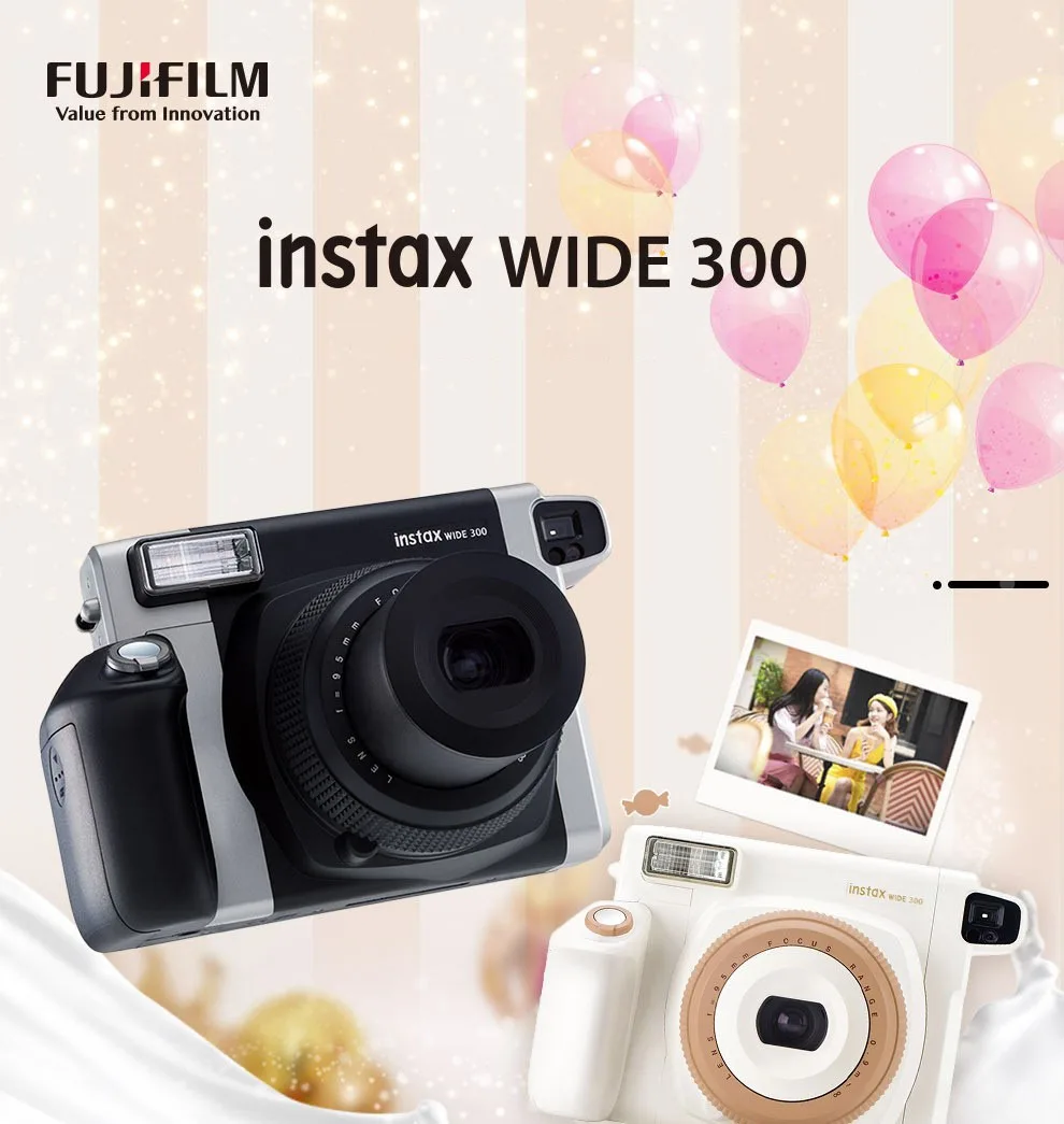 Fujifilm Instax Lebar 300 Satu Kali Pencitraan Instan Hitam/Putih