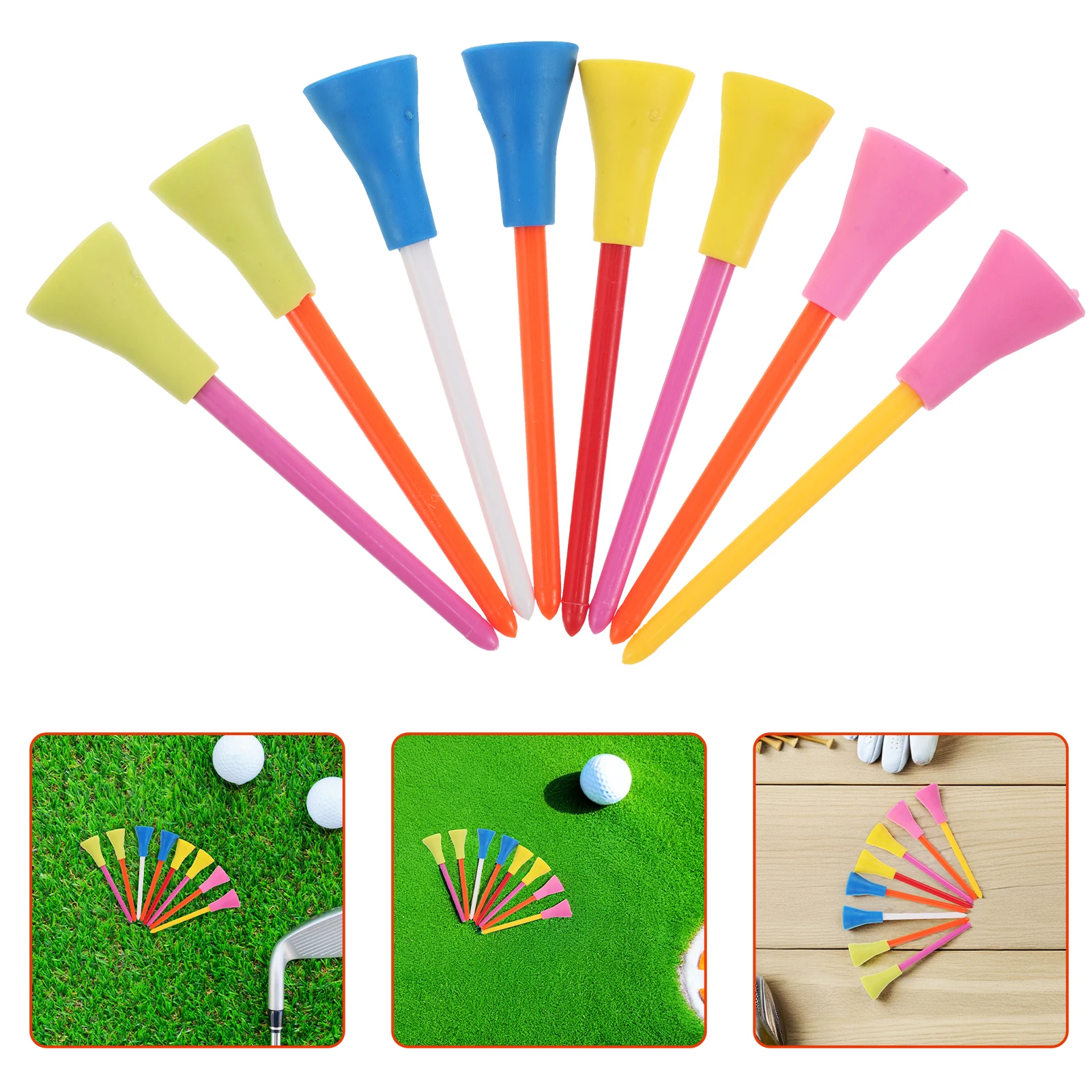 

50pcs Golf Tees For Turf Mats Stable Support Soft Material Durable Golf Training Aids For Practice Driving Range Indoor Sport