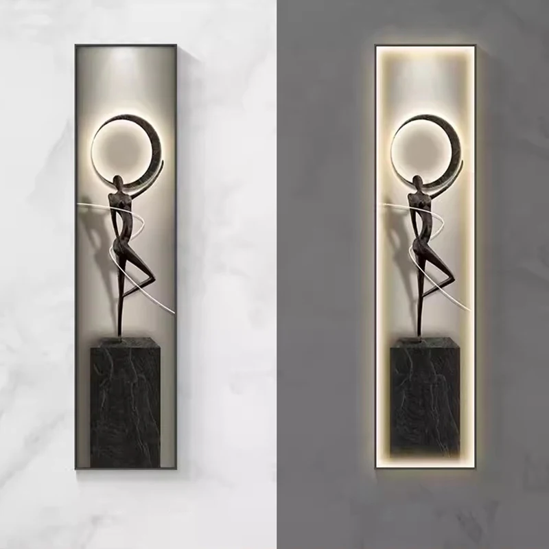 Imagem -06 - Modern Luxury Entrance Decoração Pintura Figura Abstrata Corredor Pendurado Pintura Modelo Quarto Mural Sentido Avançado