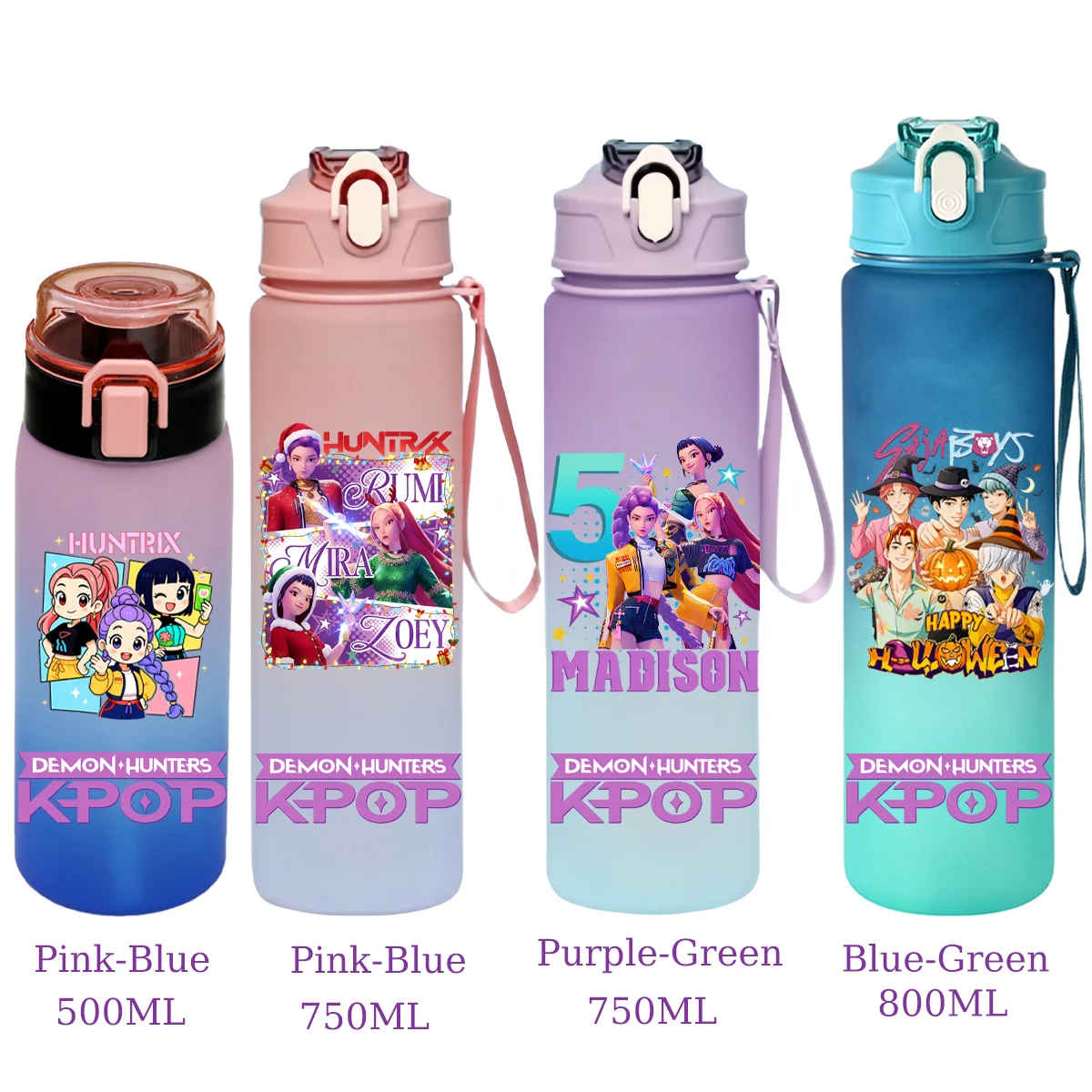 500/800 مللي زجاجة مياه رياضية مانعة للتسرب كوب بلاستك ملون في الهواء الطلق شاكر شرب زجاجة السفر المحمولة رياضة اللياقة البدنية أباريق الهدايا #1