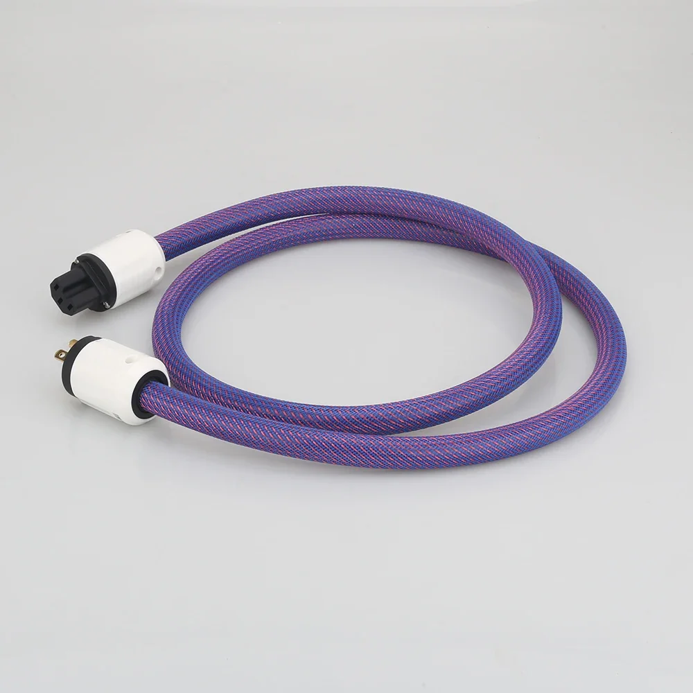 Audiocrast P102 +DW27 HIFI Power Cable 4square OFC Copper Wire Hi-Fi AC Mains Cable Audio Grade Power Leads US Plug Power Cable