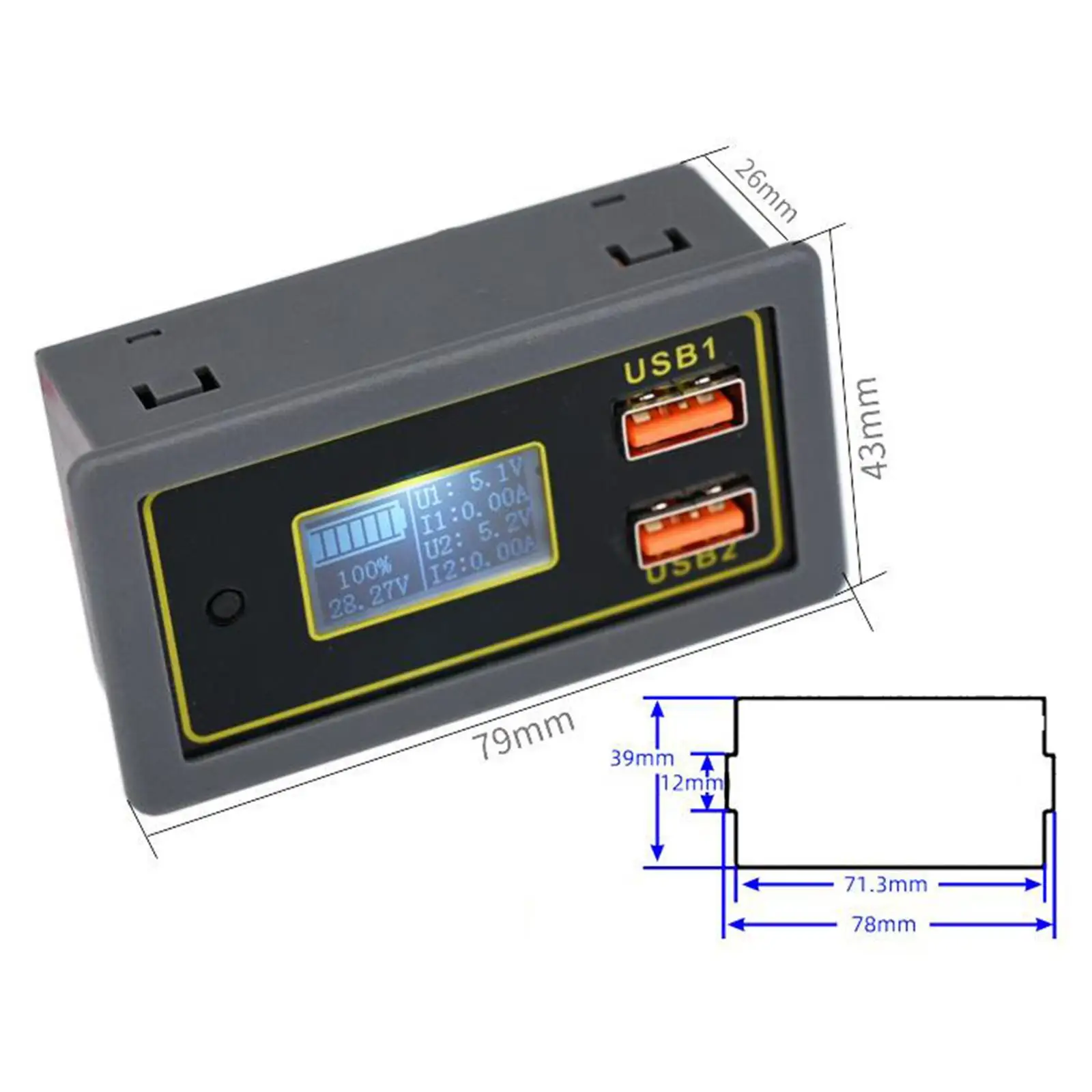 12V Batteriekapazitätsanzeige Auto Automotive Voltmeter Batteriemonitor