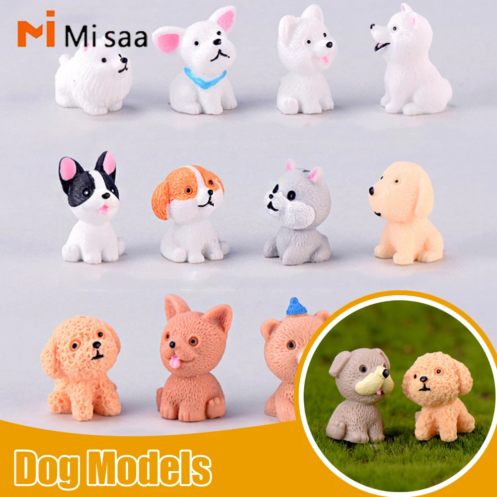 1PC Miniature Figurines Decorative High-quality Cute Miniature Durable Animal Toy Sculptures Desktop Figurines Dog Models Crafts