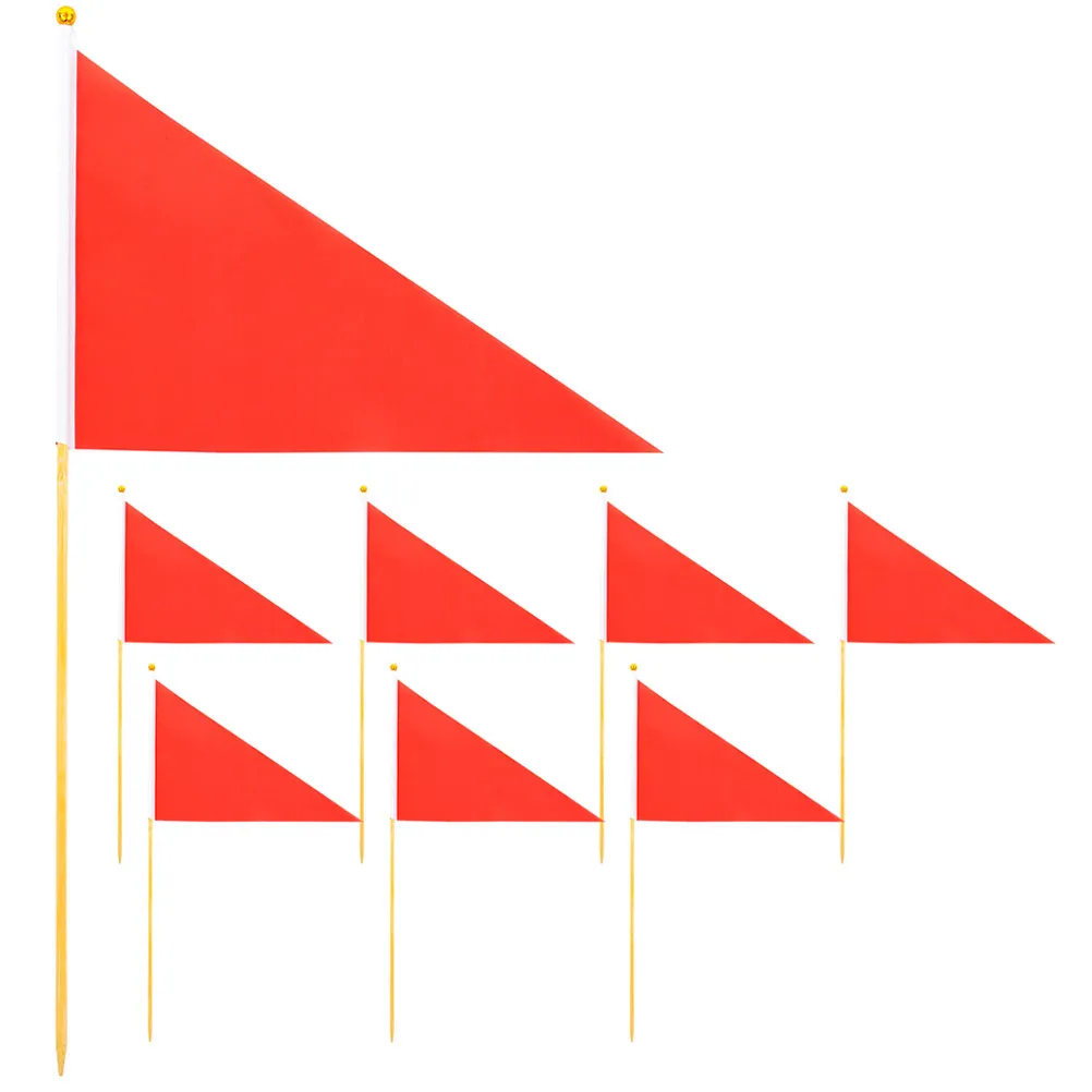 

8Pcs Large Visible Triangular Marker Flags Garden Yard Lawn Sprinkler Irrigation Dog Poop Cleanup Landscaping Survey Flags