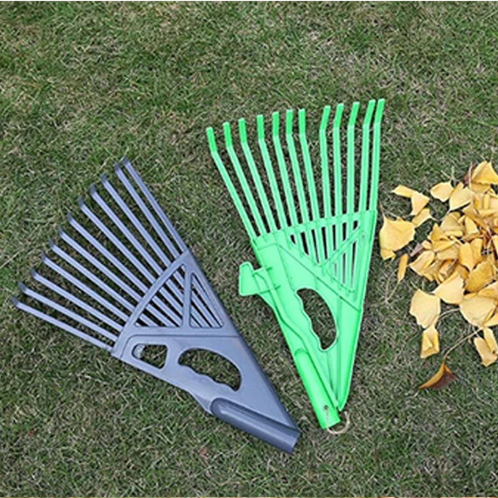 Nouveau Outils de jardin portables jardin 2-en-1 fourche d'épissure à main longue poignée feuilles fourche feuille râteau Grabber