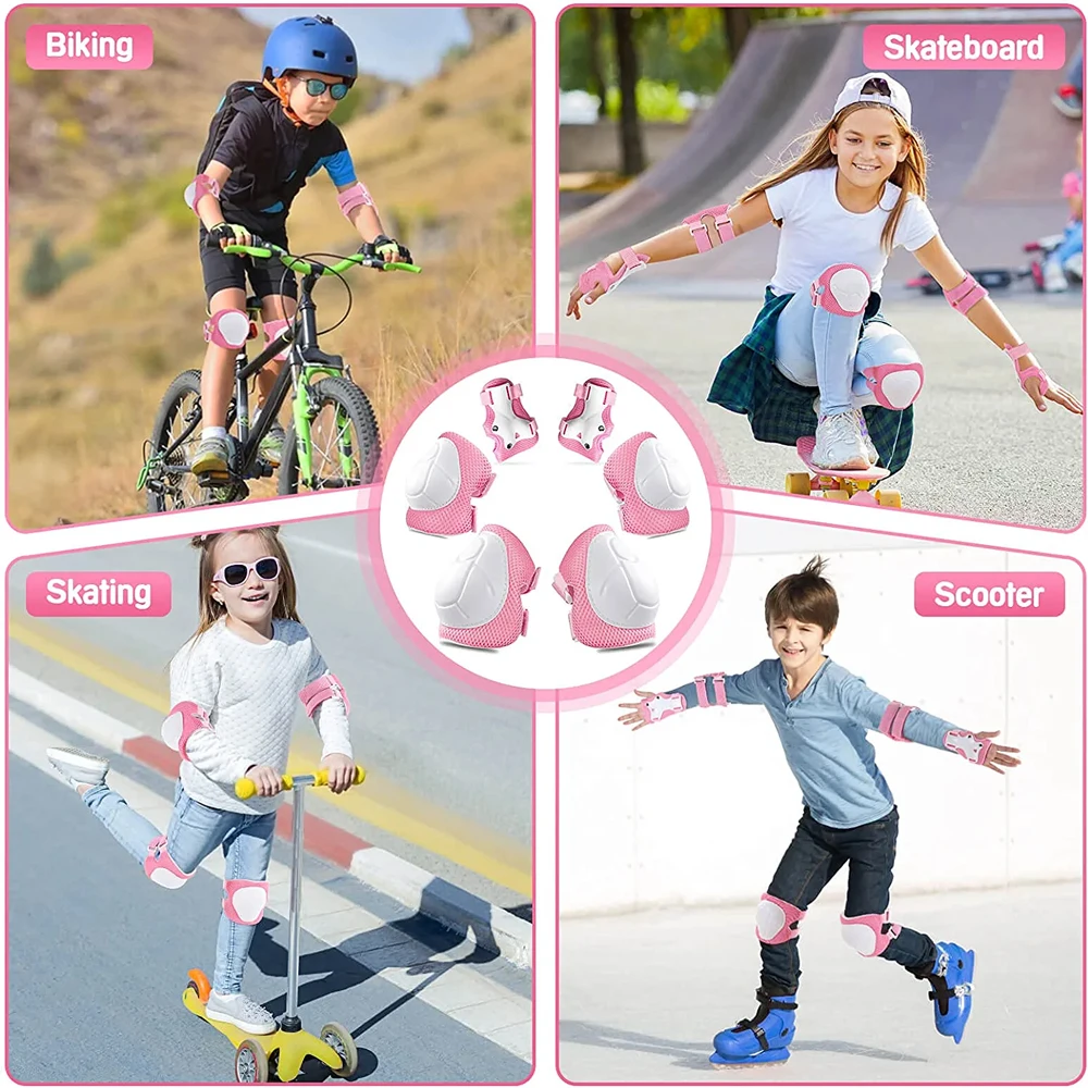 Juego de equipo de protección para niños, rodilleras para niños de 3 a 7 años, rodilleras y coderas con muñequeras para patinaje, ciclismo,