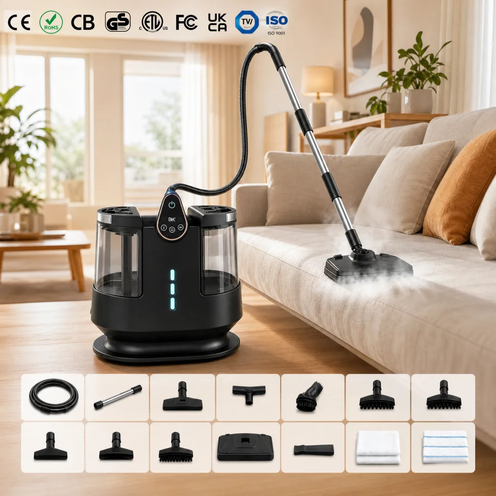 Professional Best Car Wash High Pressure Temperature Electric Lightweight Wet And Dry Smart Steam Cleaner With Vacuum