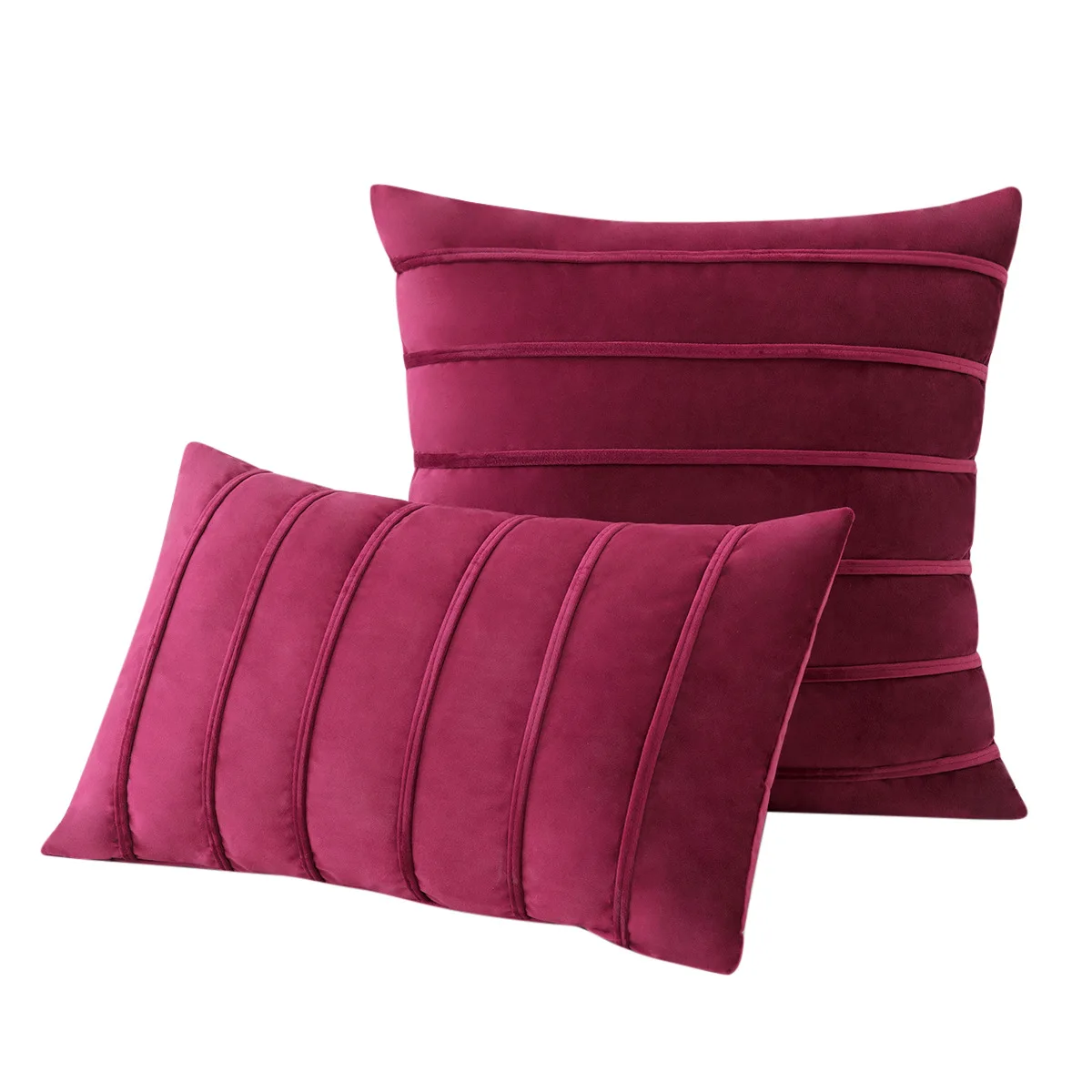 30x50cm 45x45cm Christmas Gift Red Solid Striped Velvet Pillowcase Couch Chair Cushion Cover Throw Pillow for Seasonal Autumn