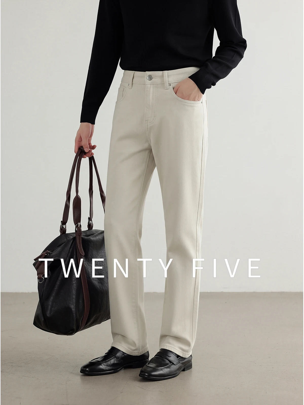 Soft Washed Casual Straight Leg Jeans Lightweight Business Spring Autumn Commuter Versatile Long Pants Men's Cotton Stretch D...