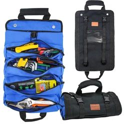 Scroll Tool Storage Bag Convenient Roll Bag, Tool Sorting Tool Detachable Multi Functional Tool Kit Storage Bag Blue