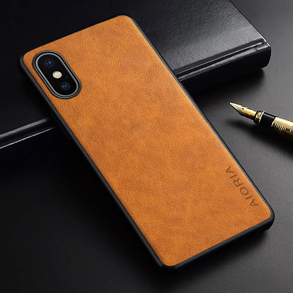 case for iphone x xs max xr funda Luxury Vintage leather skin with soft silicone cover coque for iphone x xs max xr case capa