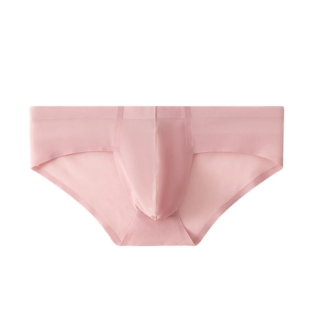 

Sexy Men's Ice Silk Breathable Underwear Low Waist Pouch Briefs Elastic Bikini Panties Seamless Underpants Jockstrap Lingerie