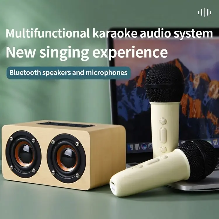 Mini wireless portatile in legno di alta qualità per uso home theater con altoparlante Bluetooth con alimentazione a batteria all'ingrosso in fabbrica