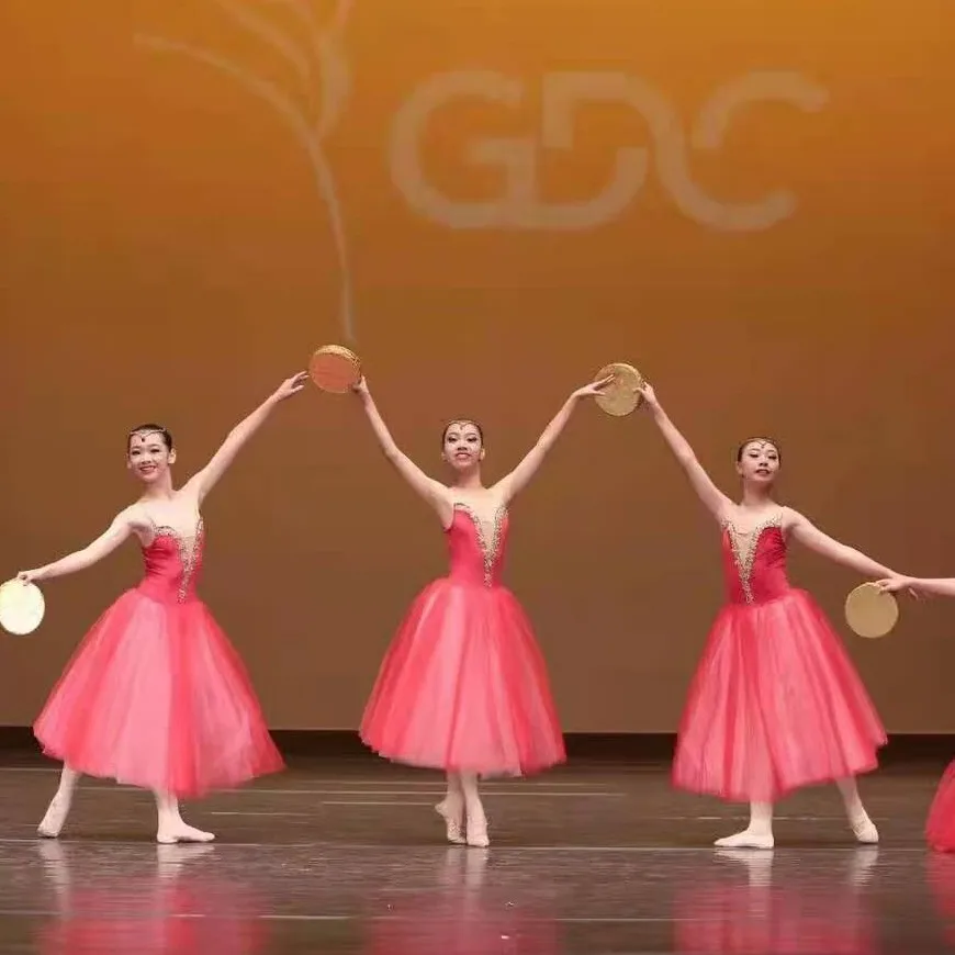 

Red Long Ballet Tutu Dress Kids Girls Adult Women Romantic Tutu Contemporary Dance Ballerina Dress Costumes Ballet Dress Girls