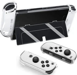 3In1 Protective Case Clear Cover For Switch Oled Case Dockable Clear Shock-Absorption Protector Nintendo Switch Oled Joycon Case