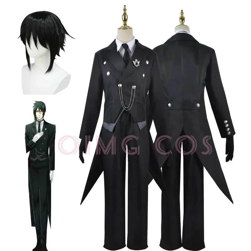 

Sebastian Michaelis Cosplay Costume Black Butler Adult Carnival Uniform Wig Anime Halloween Party Costumes Masquerade Women Game
