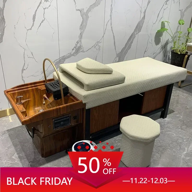 Shampooing Single Water Bed Spa Hair Massage Stock Washbasins Shaving Chair Bac Coiffeur A Domicile Aesthetic Recliner Sleeping