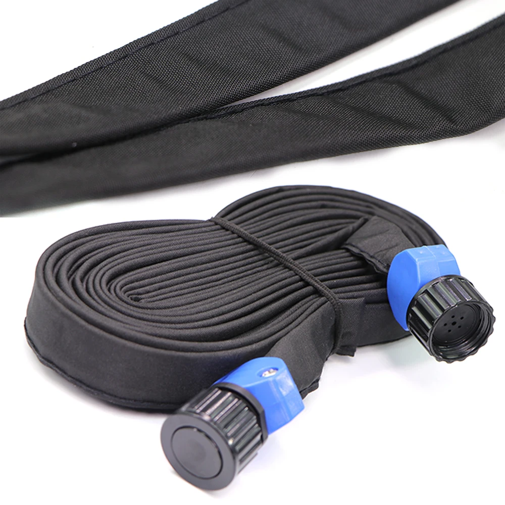 

Flat Soaker Hose with Hole Black Fabric Cover & PVC Double Layer Sprinkler Hose for Garden Beds Drip Irrigation Save 80% Water