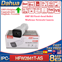 Original Dahua 8MP IPC-HFW2841T-AS IP Camera Fixed-focal Bullet WizSense POE Build MIC IR 80m IVS SMD Upgrade Video Surveillance