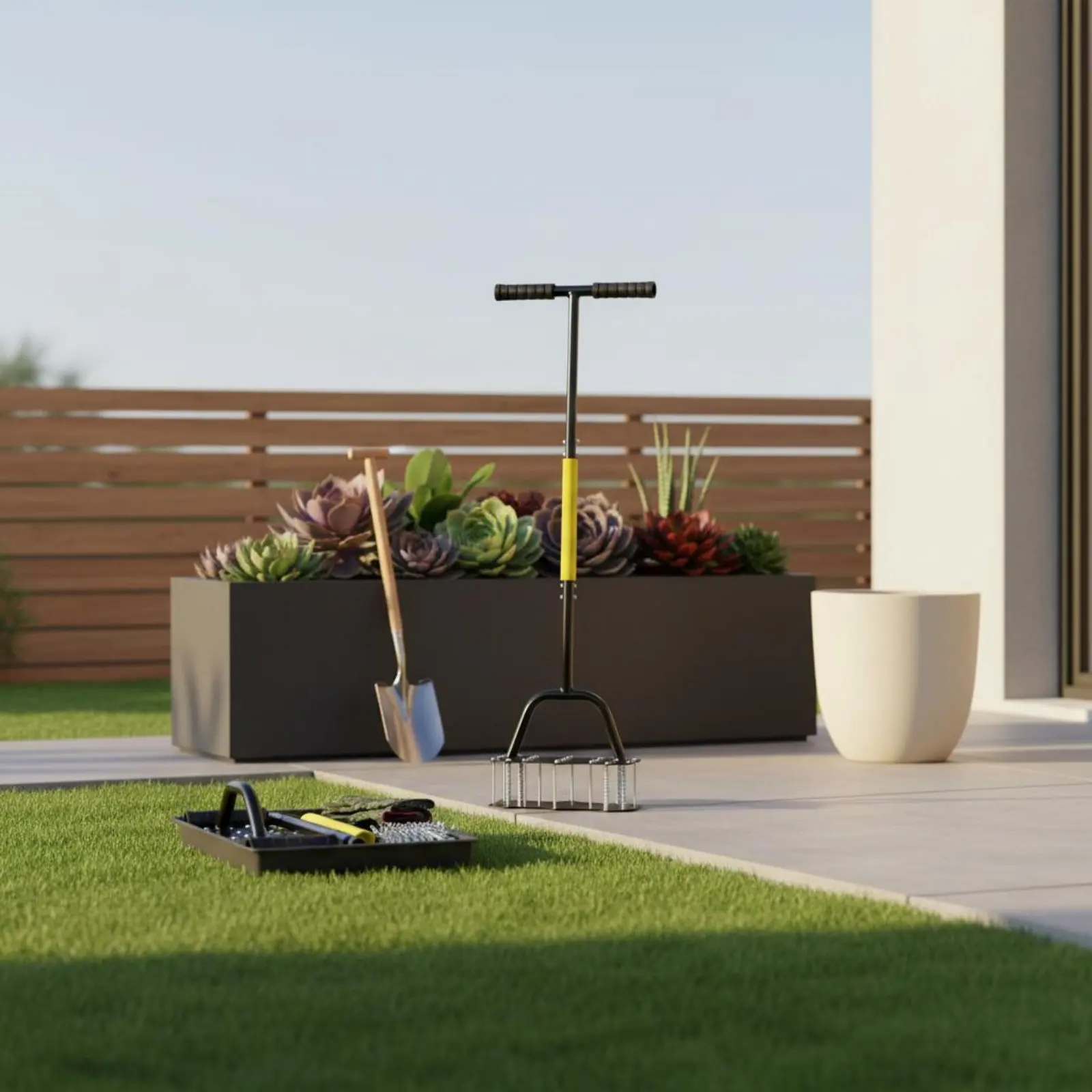 

Half Moon Edger Large Foot Step Plate Manual Lawn Edger Serrated Border Spade Detachable Design Long Handle Edging Tool