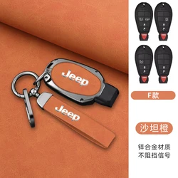 High-Grade Zinc Alloy+ Leather Car Key Case Cover For Jeep Chrysler Grand Cherokee Dodge Durango Magnum Ram Styling Accessories