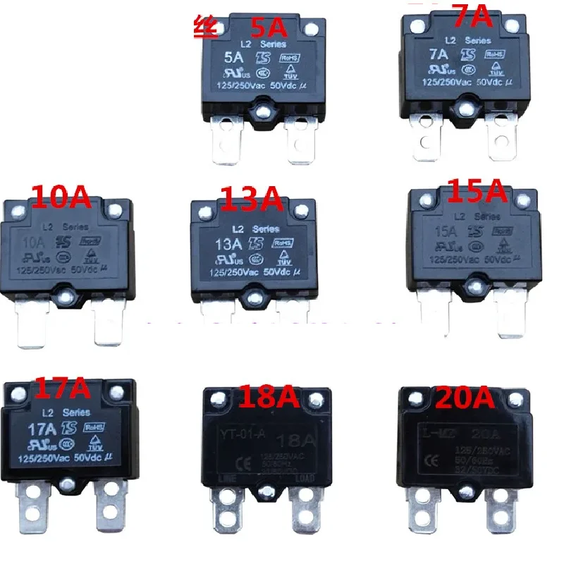

2025 current 5A/7A/10A/15A/20A circuit breakers Overload protection device self-reset relay for children electric 4 wheel car