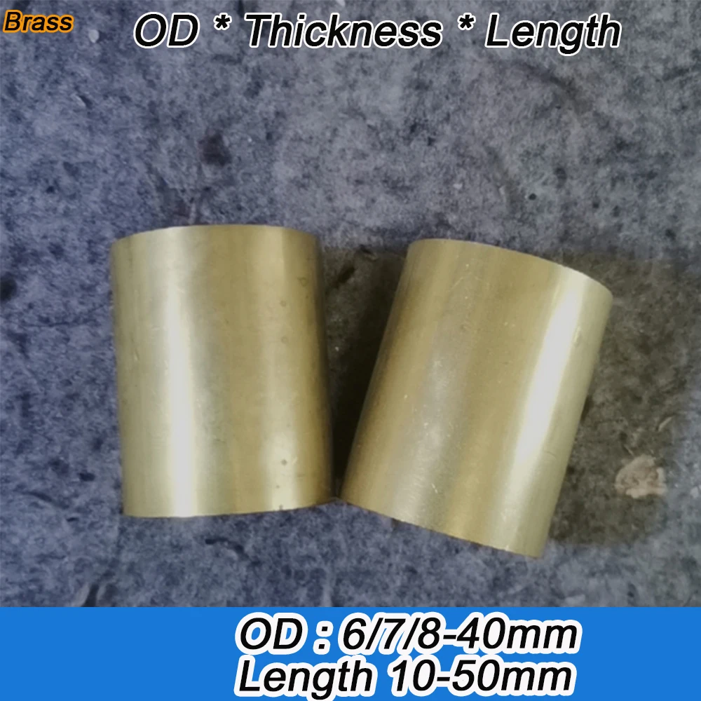2pcs OD 6/7/8-40mm Length 10-50mm Brass Bushing Sleeve Hollow Copper Tube Chisel Carving Knife Handle Shank Copper Bushing DIY