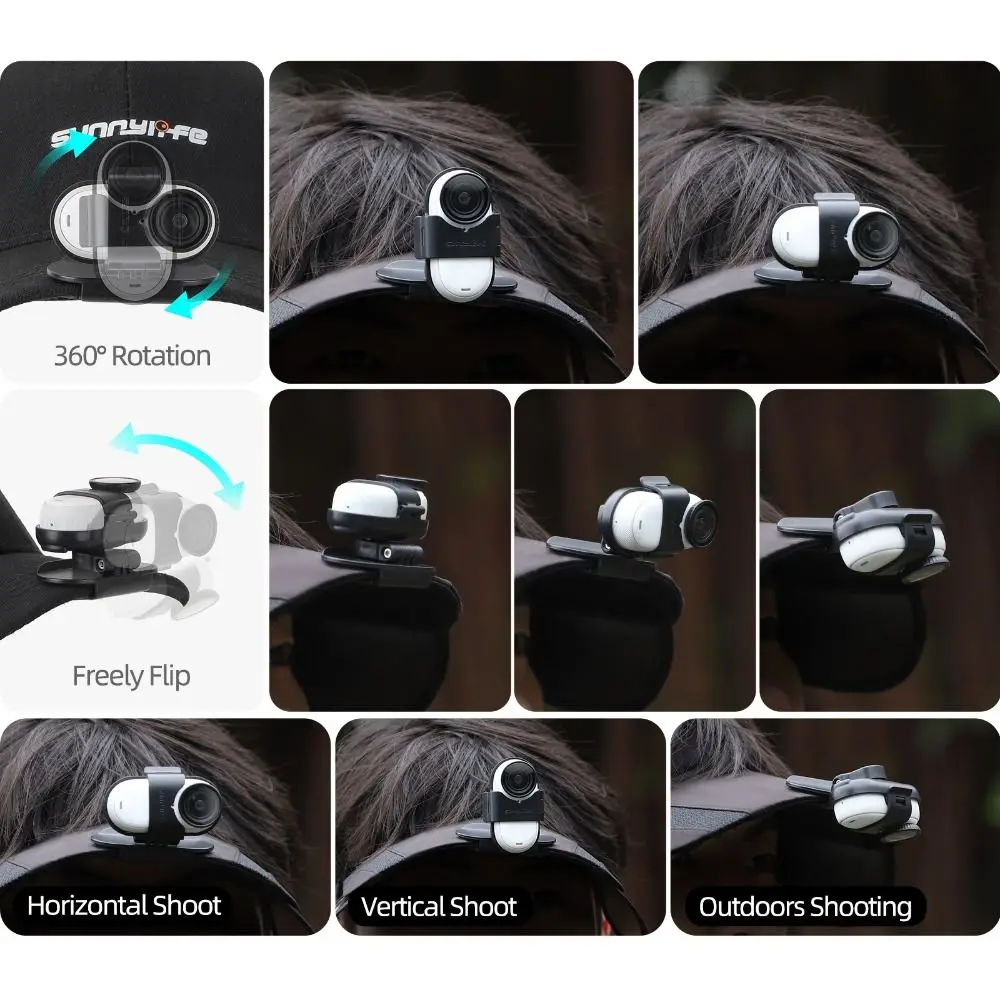 Quick Release Cap Easy Clip Mount Action Camera 360 Rotation Hat Clip Accessories Frame Fixed Holder for Insta360 GO 3/GO 3S