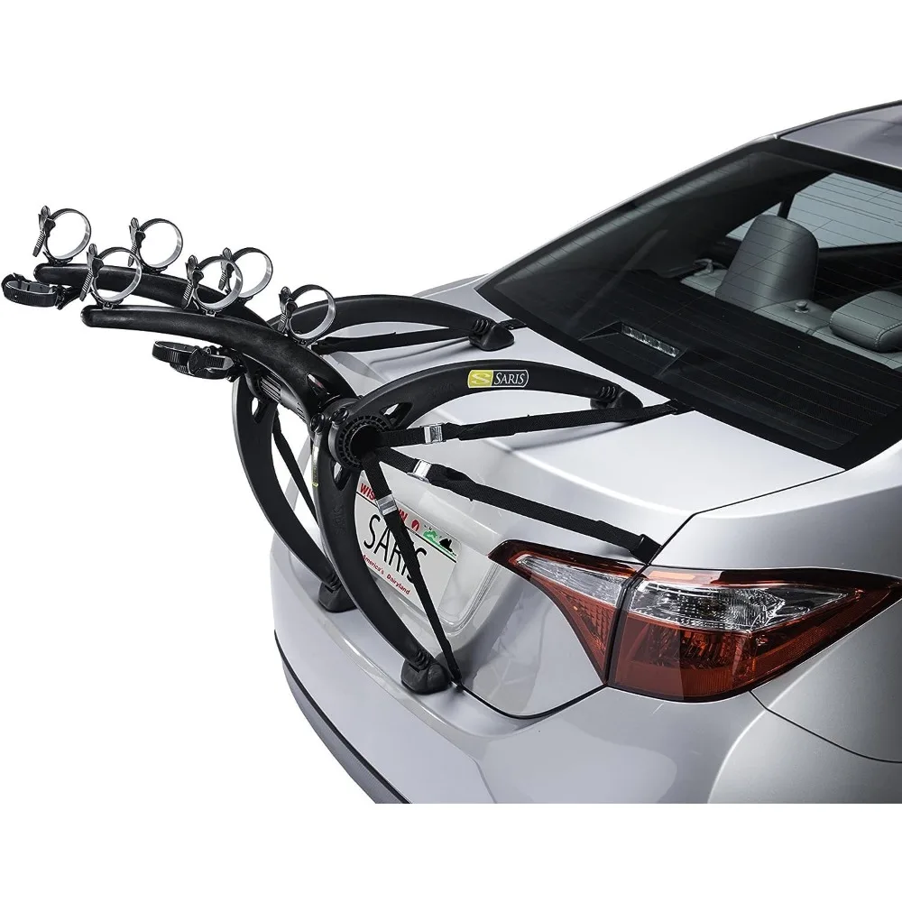 

Saris Bones 3-Bike Trunk Rack Carrier - Durable, Rust-Free, Anti-Sway, Compatible with Most Vehicles, American Made, Arc-Based D