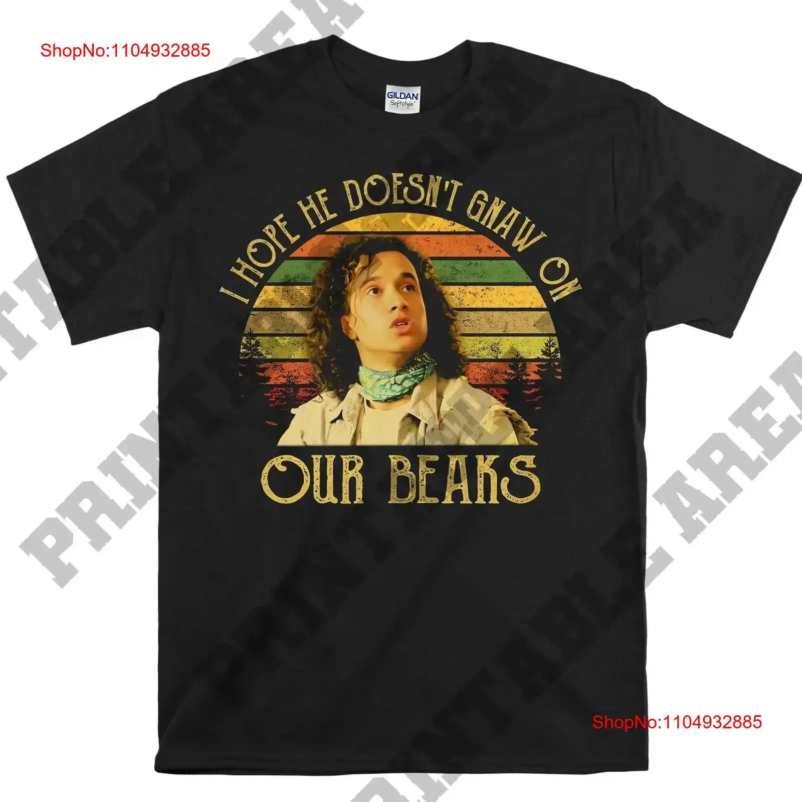 

Encino Man I Hope He Doesn't Gnaw On Our Beaks Vintage Men T shirt MO152 vintage Washed streetwear Comfortable