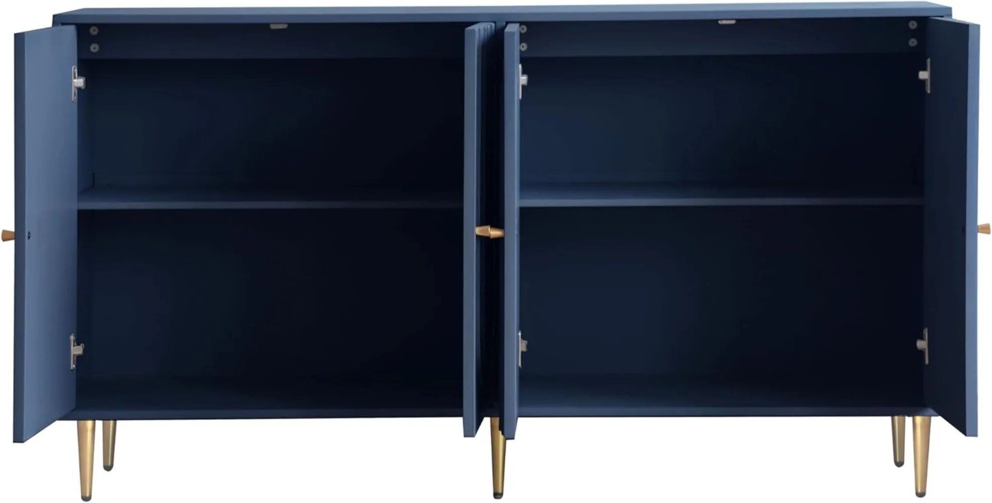 Credenza moderna da 59,8 pollici, mobile da buffet, porta TV, mobile da bar con 4 ante, ripiani regolabili in legno per la vita