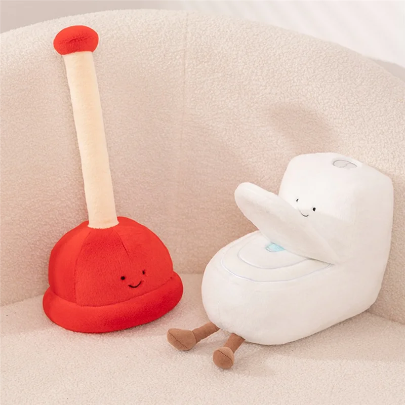 JY-Two Piece Toilet Set Simulation Plush Toilet Paper Toilet Paper Rolls