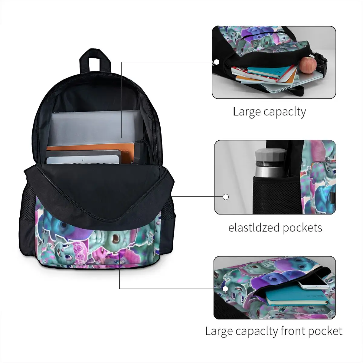 Bibble Fairytopia mochilas para niños y niñas, mochilas escolares de dibujos animados, mochila de viaje, bolso de hombro