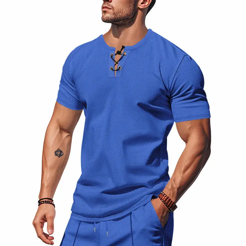 Camiseta Casual de Hombre a la Moda, Sin Planchado, Estilo Básico de Manga Corta para Venta Transfronteriza y Tiendas Online