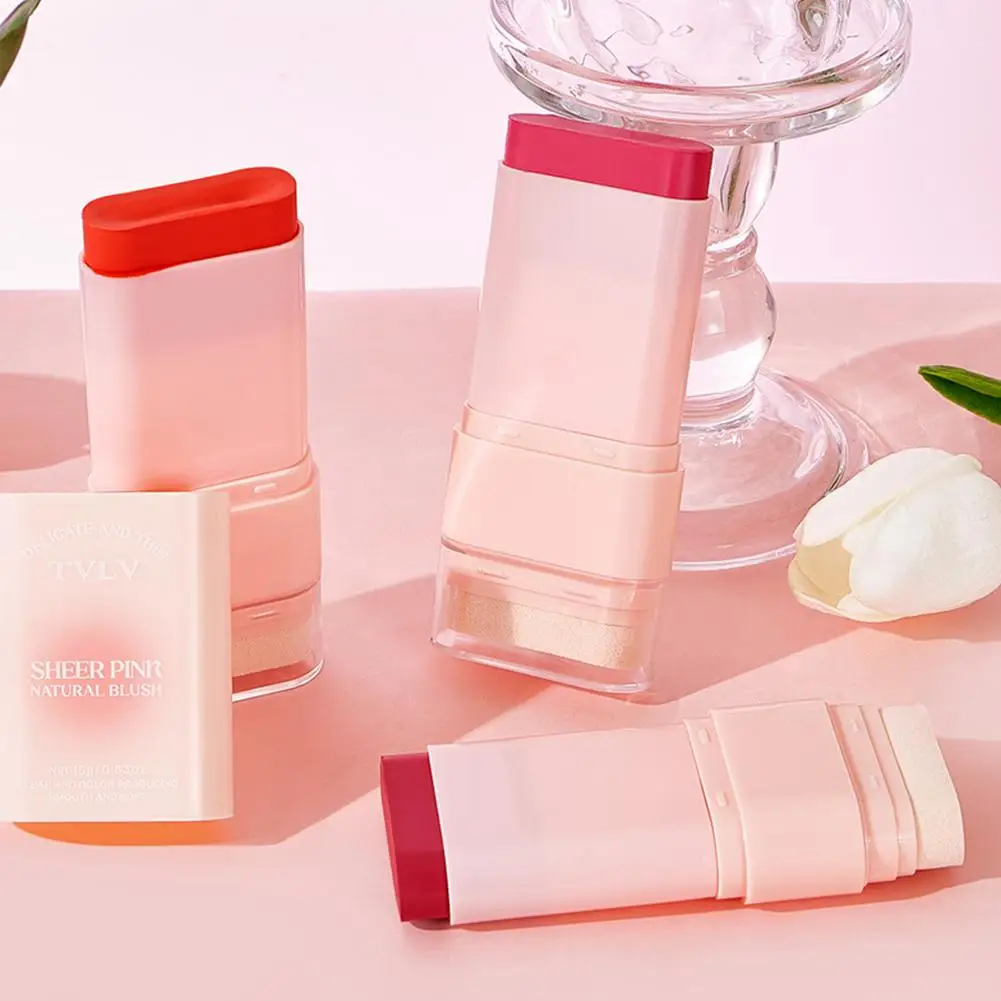 1PC 다기능 블러쉬 스틱 페이스 핑크 크림 입술 눈 수분 지속 방수 롱 메이크업 팔레트 섬세한 뺨 D9Z7