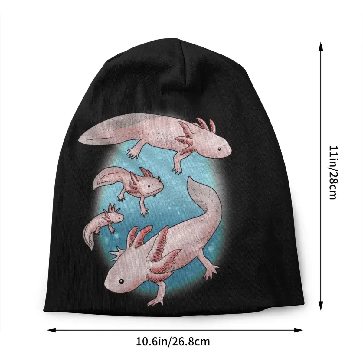 Gorro Kawaii Axolotl para niños, gorro de invierno Unisex, gorros tejidos para mujer, gorros de Hip Hop para exteriores, gorros de animales para salamandra, gorros