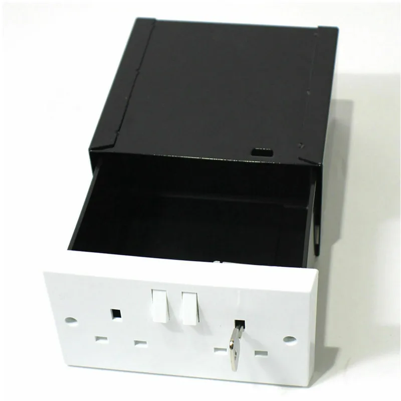 Imitation Double UK Plug Socket Wall Security Secret Hidden Stash Box Covert Diversion Safe