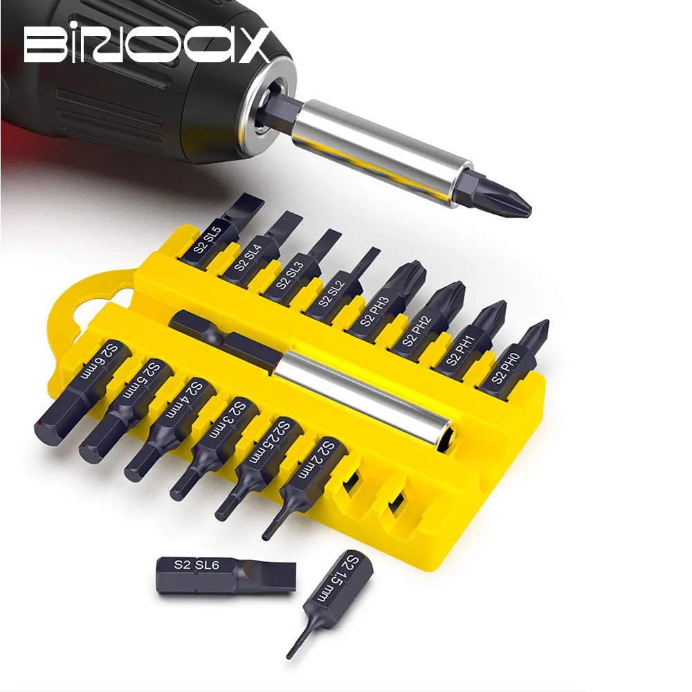 

Binoax 17 Pcs S2 Screwdriver Bit Set With Holder Phillips Slotted Torx Hexagon Electric Drill Bits Power Household Hand Tools