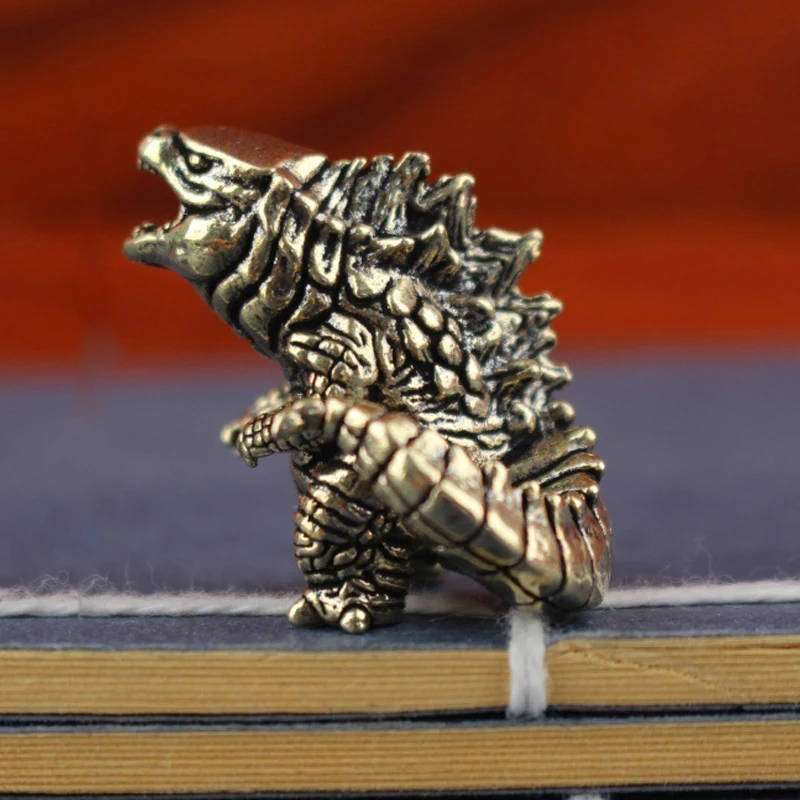 Vintage Messing-Monsterfigur Kreative Mythische Schreibtisch-Dekoration Mini Metall-Ornament Abstrakte Kunstskulptur Geschenk