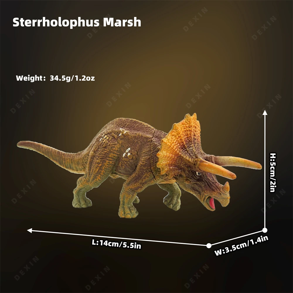 New Jurassic Sterrholophus Marsh (Triceratops) Static Model Animal Decoration Collect Halloween Christmas Birthday Gift KidsToy