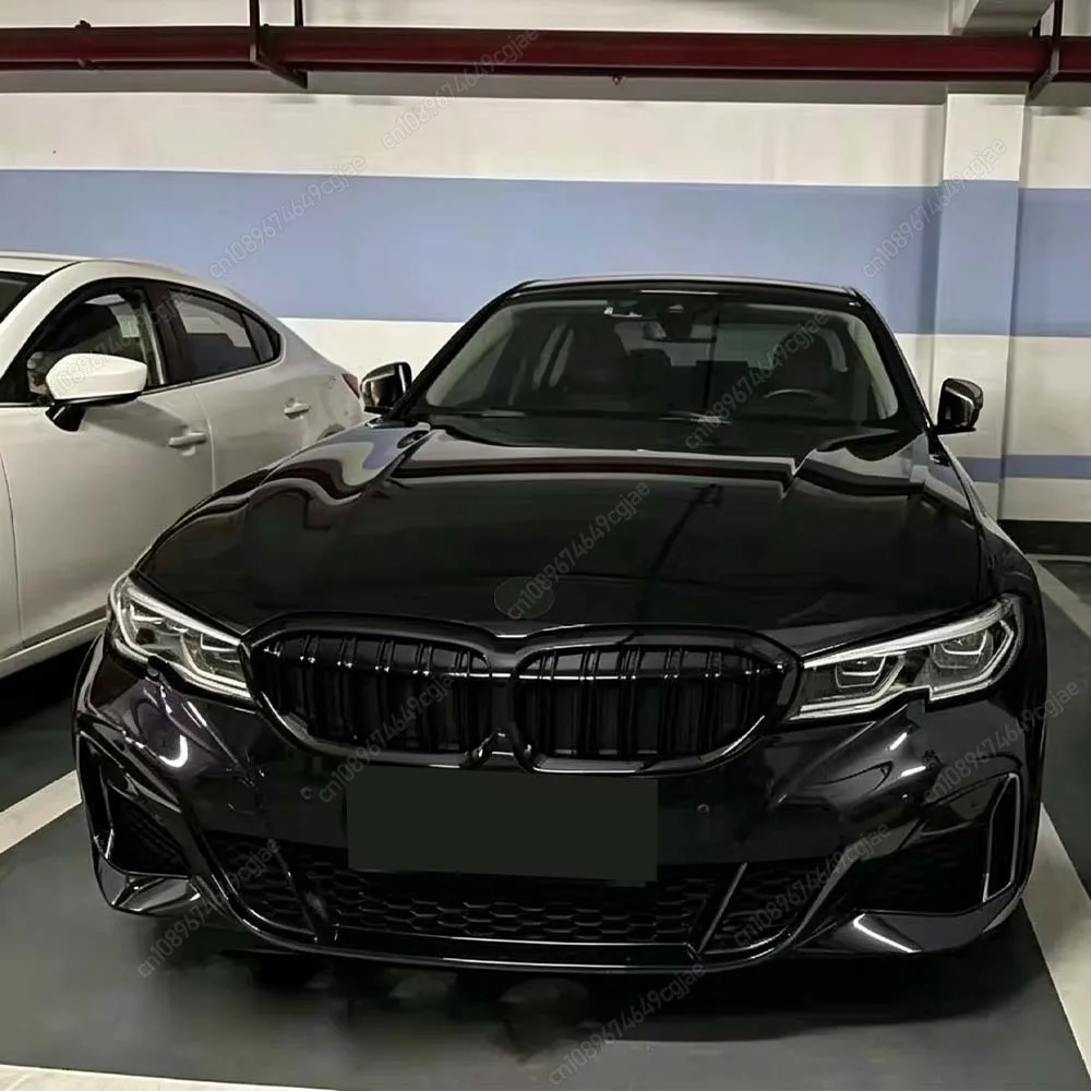 

For BMW 3 Series G20 G21 M340i 2019-2022 Car Front Bumper Kidney Racing Grills Single / Dual Slat Style Gloss Black ABS Kit Trim