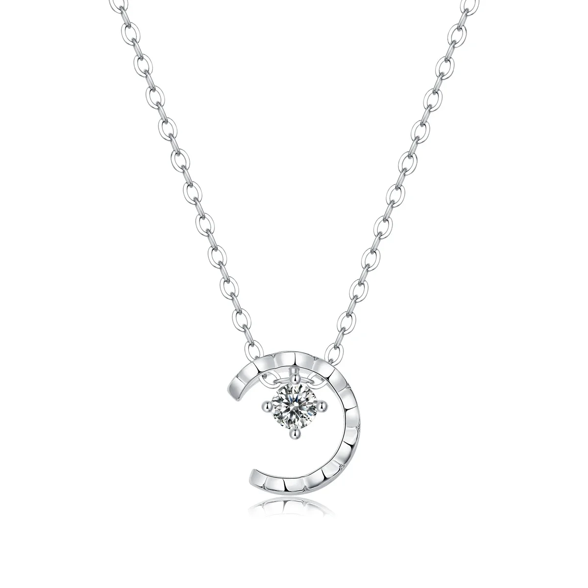 

Moissanite Necklace 2024 New White Gold Plated S925 Sterling Silver Jewelry Pendant Necklace