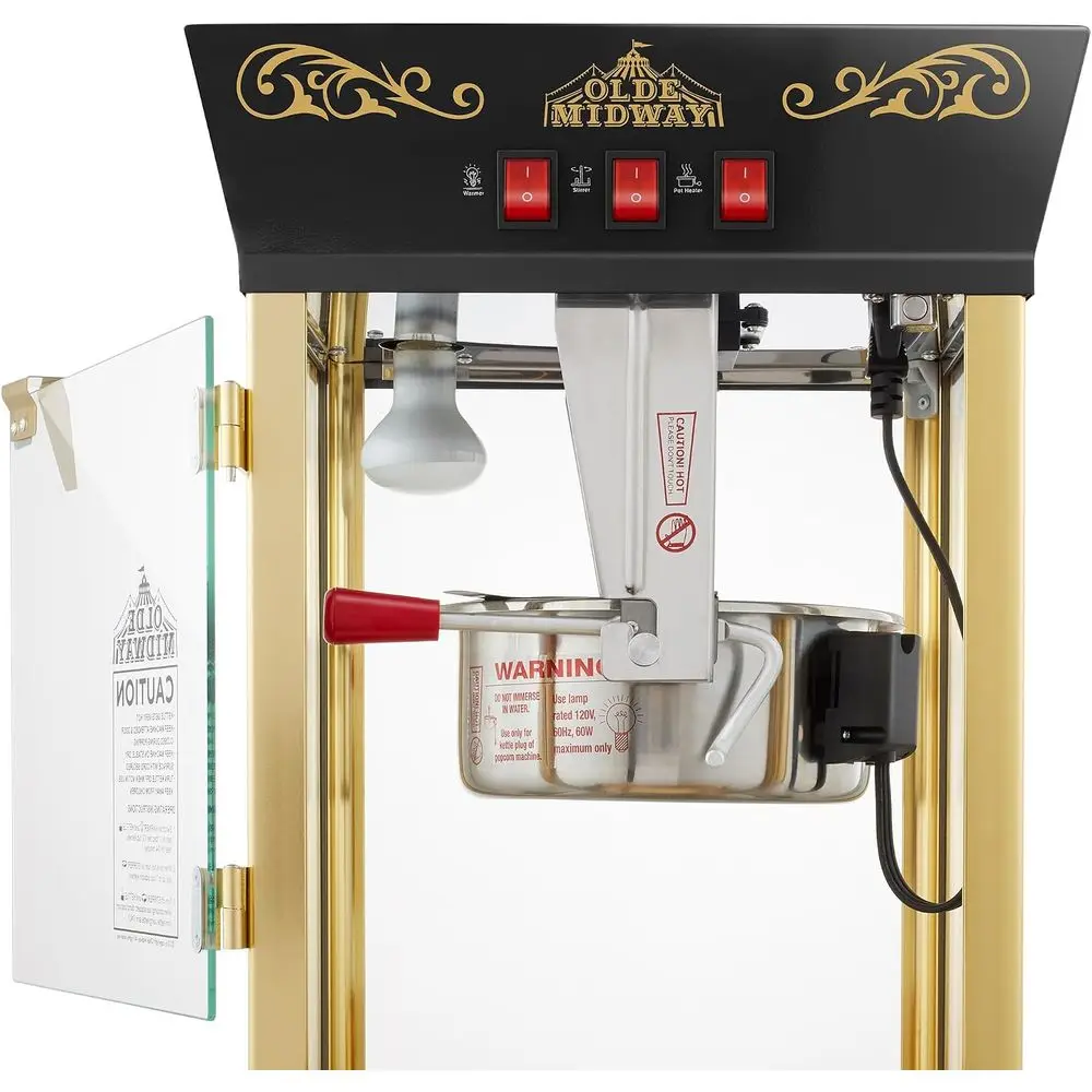 Movie Theater-Style corn hine Maker with Cart and 8-Ounce Kettle - Black, Vintage-Style per on Wheels image 11