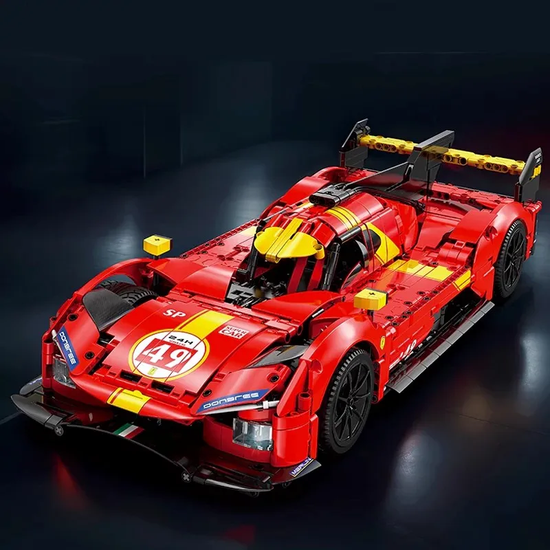 Klemmbausteine Blazing Flame 1:10 Sportrennwagen Bausteine Hypercar Supercar Fahrzeug-Modellbausatz Jungen Spielzeug Erwachsene Kinder Geschenk 1518 Teile