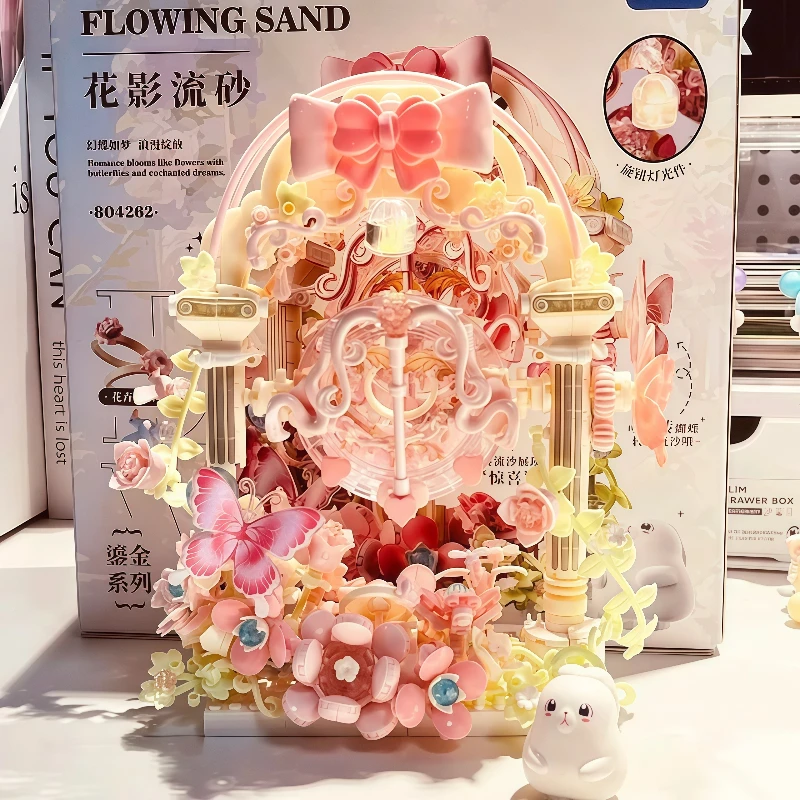 

WONDER MOON Flower Shadow Quicksand Small Particles Building Block Assembly Girls DIY Puzzle Birthday Gifts Home Decorations