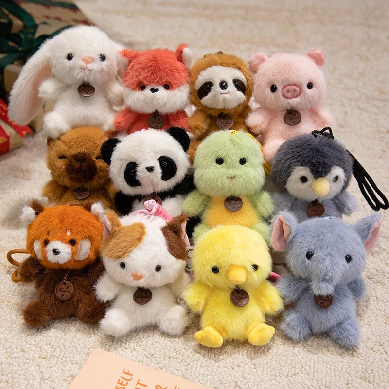 

12 Styles Cartoon Animal Plush Keychain Pendants Fox Panda Sloth Piggy Dinosaur Aroma Therapy Bag Decor & Car Interior Cute Toys