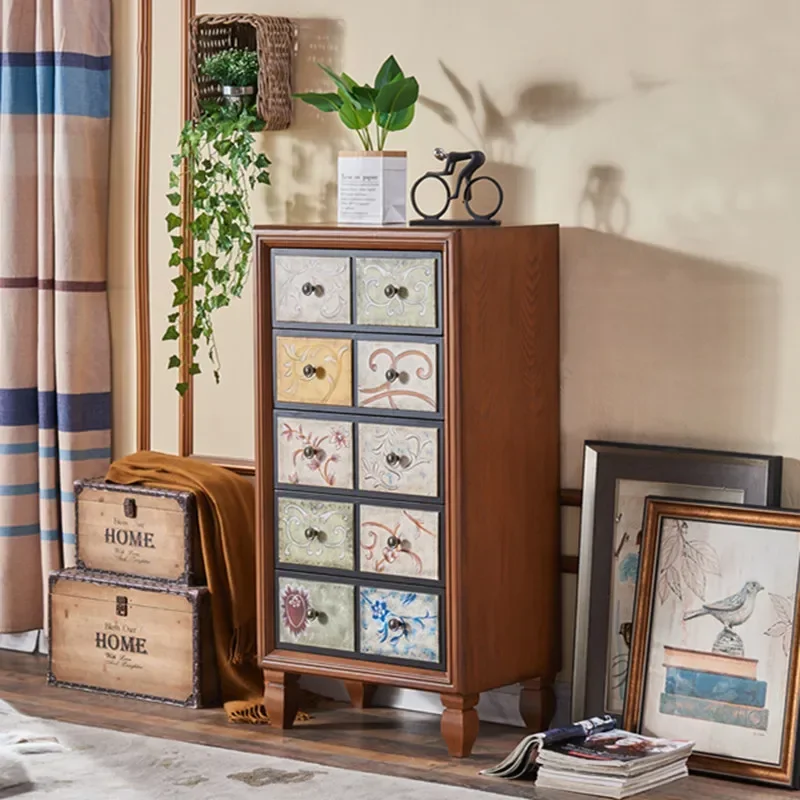 

Clearance American chest of drawers sideboard furniture storage white storage porch painted chest of drawers multifunctional