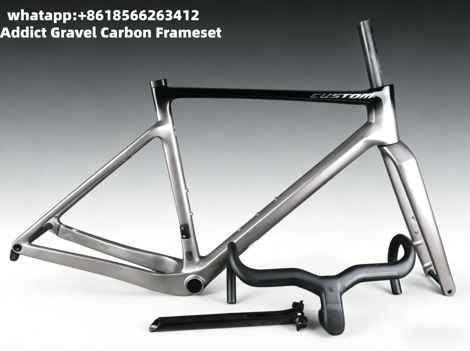 

T1000 Hot Colors Gravel Road Carbon Frameset Long-Distance Adventure Gravel Bike Frameset Disc Frameset 5mm tire clearance