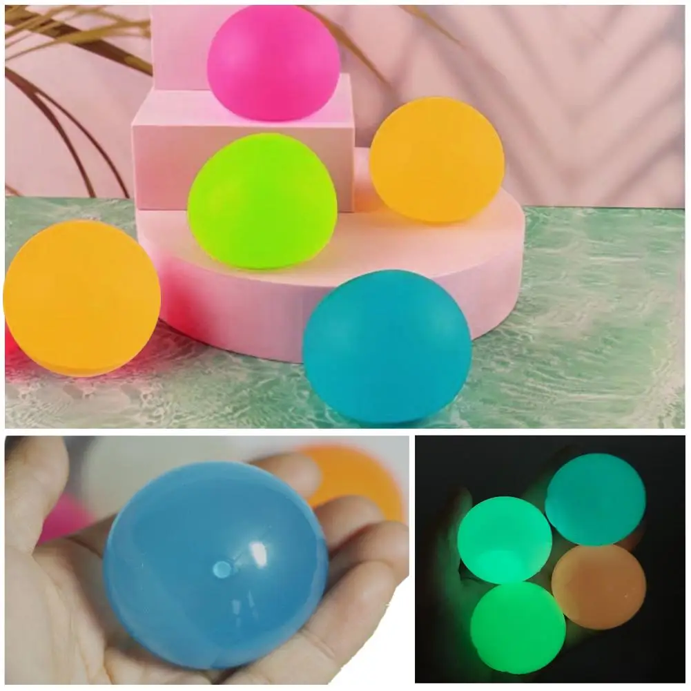 Bolas luminosas de alto rebote para niños y adultos, 1/10 piezas, Bola brillante pegajosa para pared, decoración para fiesta en casa, regalo para aliviar la ansiedad y el estrés